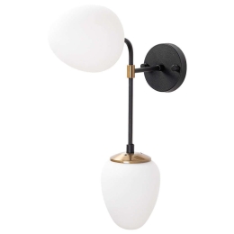 Φωτιστικό Τοίχου - Απλίκα Ns 942FLG2122 15x35x46cm 2xE14 15W Black-Gold Opviq