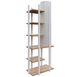 Φωτιστικό Δαπέδου Με Ραφάκια Moda Dor 390FLH2152 45x25x135cm E27 60W Natural-White Opviq