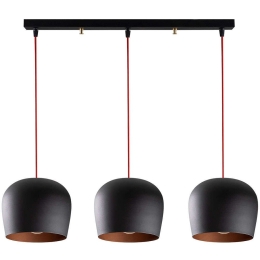 Φωτιστικό Οροφής - Ράγα Berceste 525NOR1653 74x22x110cm 3xE27 40W Black-Red Opviq
