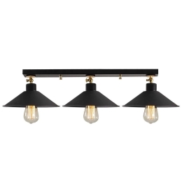 Φωτιστικό Οροφής - Πλαφονιέρα Berceste 525NOR1302 80x24x16cm 3xE27 40W Black Opviq
