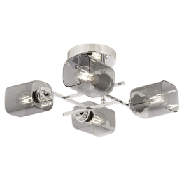 Φωτιστικό Οροφής - Πλαφονιέρα 301AUR1241 Φ44x23cm 4xE27 60W Chrome Opviq