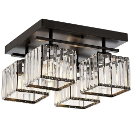 Φωτιστικό Οροφής - Πλαφονιέρα 301AUR1204 40x40x22cm 4xE27 60W Black Opviq