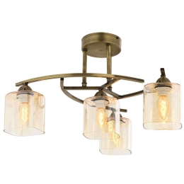 Φωτιστικό Οροφής - Πλαφονιέρα 683AVN1101 Φ51x32cm 4xE14 4W Gold Opviq