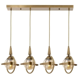 Φωτιστικό Οροφής - Ράγα 301AUR1347 80x25x100cm 4xE14 40W Gold Opviq