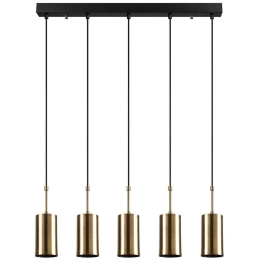 Φωτιστικό Οροφής - Ράγα 892OPV1652 78x9x120cm 5xE27 40W Gold-Black Opviq