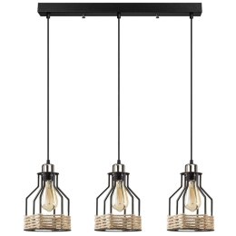 Φωτιστικό Οροφής - Ράγα Fiko 892OPV1693 67x17x117cm 3xE27 40W Natural-Black Opviq