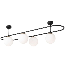 Φωτιστικό Οροφής - Ράγα Abaküs 892OPV1506 124x40x33cm 4xE27 40W Black-White Opviq