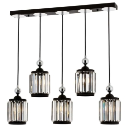 Φωτιστικό Οροφής - Ράγα 301AUR1275 80x8x85cm 5xE27 60W Black Opviq