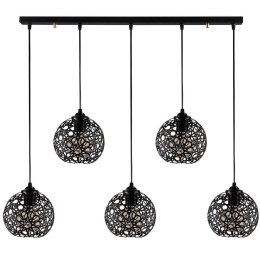 Φωτιστικό Οροφής - Ράγα Fellini 527ABY1781 100x17x119cm 5xE27 40W Black Opviq