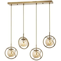 Φωτιστικό Οροφής - Ράγα 301AUR1253 80x22x120cm 4xE14 40W Gold Opviq