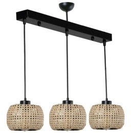 Φωτιστικό Οροφής - Ράγα Tiger 941RTN1131 Φ55x70cm 3xE27 60W Natural-Black Opviq
