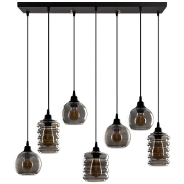 Φωτιστικό Οροφής - Ράγα Smoked 892OPV1891 85x35x120cm 7xE27 40W Black Opviq