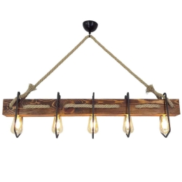 Φωτιστικό Οροφής - Ράγα Demir 806ALD1493 100x16x72cm 5xE27 40W Walnut-Black Opviq
