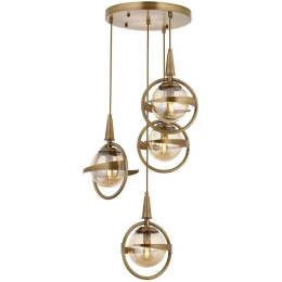 Φωτιστικό Οροφής 301AUR1346 Φ35x100cm 4xE14 40W Gold Opviq