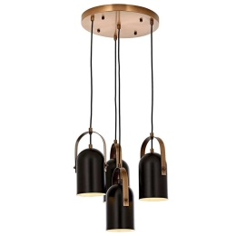Φωτιστικό Οροφής 301AUR1303 Φ35x90cm 4xE27 60W Black-Gold Opviq