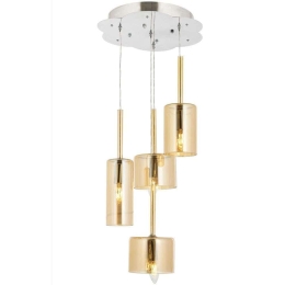 Φωτιστικό Οροφής 301AUR1150 Φ90x35cm 4xE14 40W Chrome-Gold Opviq