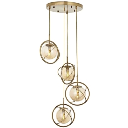 Φωτιστικό Οροφής 301AUR1252 Φ35x120cm 4xE14 40W Gold Opviq