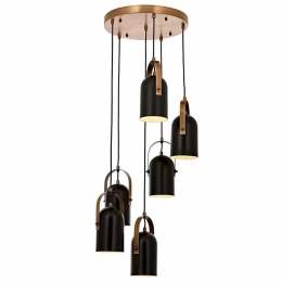 Φωτιστικό Οροφής 301AUR1305 Φ40x80cm 6xE27 60W Black-Gold Opviq