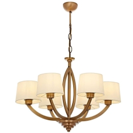 Φωτιστικό Οροφής 301AUR1312 Φ65x80cm 6xE27 60W Cream-Gold Opviq