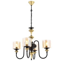 Φωτιστικό Οροφής 301AUR1126 Φ62x100cm 4xE27 60W Black-Gold Opviq