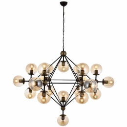 Φωτιστικό Οροφής 683AVN1187 Φ120x100cm 21xE27 6W Black-Gold Opviq