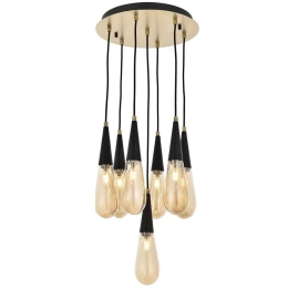 Φωτιστικό Οροφής 683AVN1181 Φ40x90cm 7xE14 4W Black-Gold Opviq
