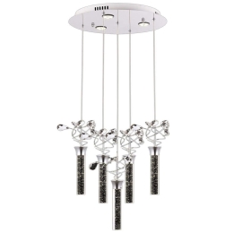 Φωτιστικό Οροφής 683AVN1217 Φ40x100cm 5xLed 6500K 6W Chrome Opviq