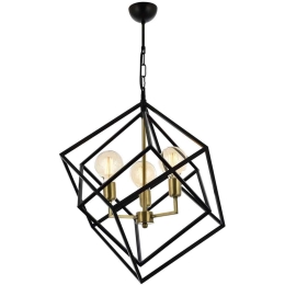 Φωτιστικό Οροφής 683AVN1190 Φ60x100cm 3xE27 6W Black-Gold Opviq
