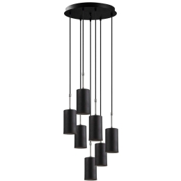 Φωτιστικό Οροφής 892OPV1655 Φ43x120cm 7xE27 40W Black-Nickel Opviq