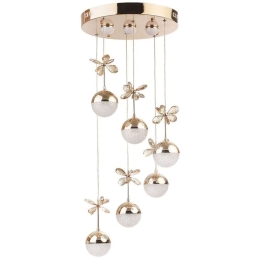 Φωτιστικό Οροφής Kristal 941RTN1302 Φ30x70cm 6xLed 10W Gold Opviq