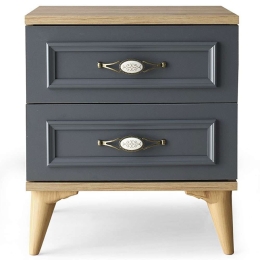Κομοδίνο Irmak 646LCN1199 50x41x53cm Anthracite-Oak