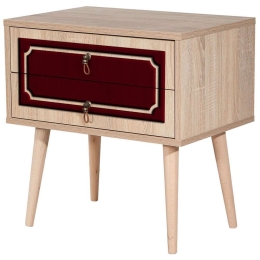 Κομοδίνο Two 869VEL3516 60x40x61cm Oak-Red