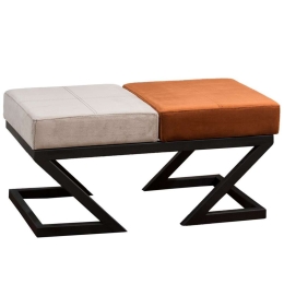 Σκαμπό Eda 591GRC1136 90x45x45cm Beige-Orange