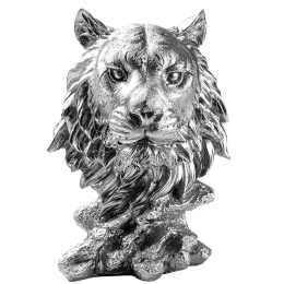 Διακοσμητική Τίγρη 891TNL3651 18x12x25cm Silver Aberto Design Πολυέστερ