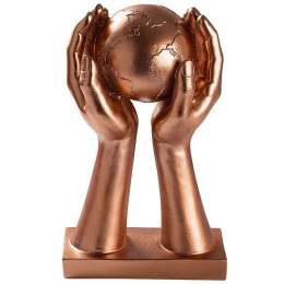 Διακοσμητικό Επιτραπέζιο Global 565TNL1175 18x9x30cm Bronze Aberto Design Πολυέστερ