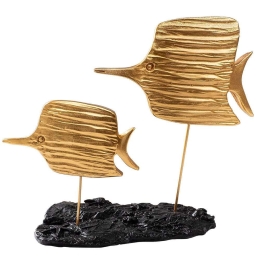 Διακοσμητικό Επιτραπέζιο Copperband 565TNL1203 30x14x26cm Black-Gold Aberto Design Πολυέστερ