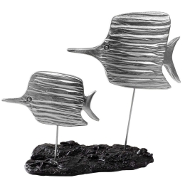 Διακοσμητικό Επιτραπέζιο Copperband 565TNL1205 30x14x26cm Black-Silver Aberto Design Πολυέστερ