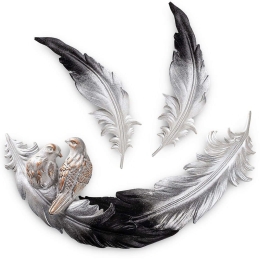 Διακοσμητικό Τοίχου Love Birds 565TNL1182 41x4x21/26x2x8cm White-Black Aberto Design Πολυέστερ