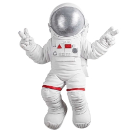 Διακοσμητικό Τοίχου Peace Sign Astronaut 565TNL1172 35x10x47cm White-Silver Wallity Πολυέστερ
