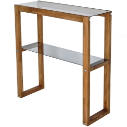 Κονσόλα Via 552NOS1908 85x31x85cm Walnut Ξύλο,Γυαλί
