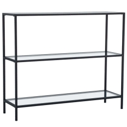 Κονσόλα 552NOS1902 100x30x85cm Black Μέταλλο,Γυαλί