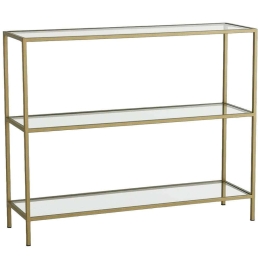 Κονσόλα 552NOS1903 100x30x85cm Gold Μέταλλο,Γυαλί