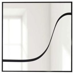 Καθρέπτης Τοίχου Abstract 552NOS2462 70x70cm Black Aberto Design Μοριοσανίδα, Μελαμίνη