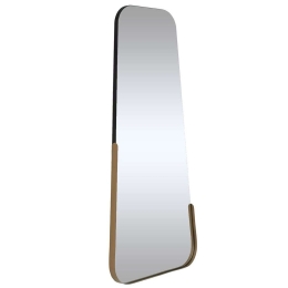 Καθρέπτης Τοίχου Smooth 552NOS2355 60x130cm Black-Gold Aberto Design Mdf,Μέταλλο