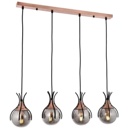 Φωτιστικό Οροφής - Ράγα 683AVN1205 70x13x80cm 4xE27 6W Black-Bronze Opviq