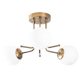 Φωτιστικό Οροφής - Πλαφονιέρα Daisy 521SHN3375 48x48x34cm 3xE27 40W Gold-White Opviq