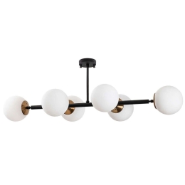 Φωτιστικό Οροφής - Πλαφονιέρα Fazli 942FLG1208 110x40x35cm 6xE14 40W Black-Gold Opviq