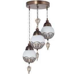 Φωτιστικό Οροφής 759LMP1685 Φ30x70cm 3xE27 60W Gold-White Opviq