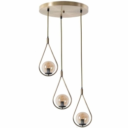 Φωτιστικό Οροφής Damla 846STL2854 Φ30x80cm 3xE27 60W Gold Opviq