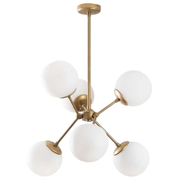 Φωτιστικό Οροφής Gondol 584TTM1204 55x55x65cm 6xE27 40W Gold-White Opviq